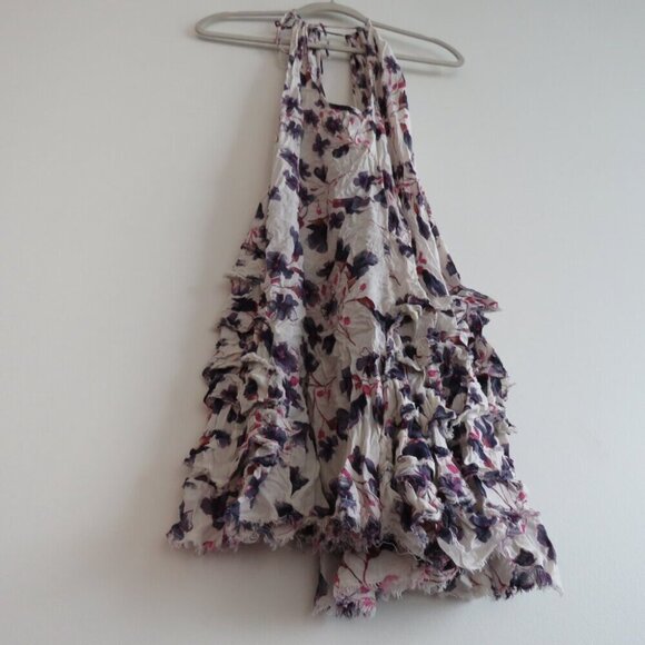 INTIMATELY FREE PEOPLE Flow Feathers Floral Ruffle Dress Boho Fairy Beach Size M - Picture 10 of 13